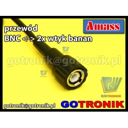 Przewód BNC - 2 x wtyk banan