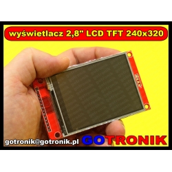 Wyświetlacz LCD TFT 2,8cala 240x320 sterownik ILI9341 dotykowy