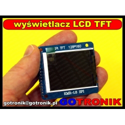 Wyświetlacz LCD TFT przekątna 1.8" 128x160 ST7735S