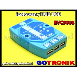 EVC9003 - 3 portowy hub USB z izolacją magnetyczną