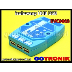 EVC9003 - 3 portowy hub USB z izolacją magnetyczną
