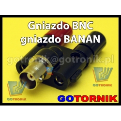 Adapter - przejściówka gniazdo BNC na 2x gniazdo banan 4mm