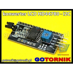 Konwerter LCD HD44780 -  I2C do zastosowań w Arduino AVR ARM PIC