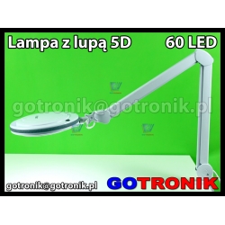 Lampa warsztatowa z lupą 5D x60 LED SMD