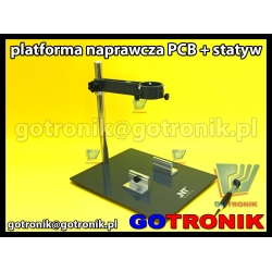 Platforma naprawcza z uchwytem do płytek PCB + statyw do kolby
