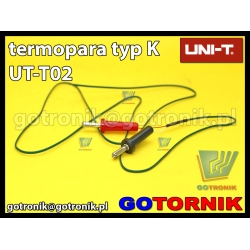 Termopara typu K produkcji UNI-T - sonda do pomiaru temperatury UT-T02