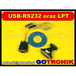 Adapter USB - RS232 + adapter LPT
