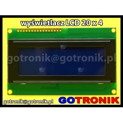 Wyświetlacz LCD znakowy 20x4 niebieskie podświetlenie białe znaki