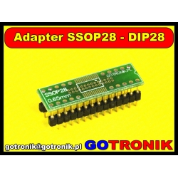 Adapter SSOP28 raster 0,65mm - DIP28 szerokość 7,62mm (300mils)