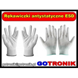 Rękawiczki antystatyczne ESD XL szare