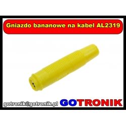 Gniazdo bananowe na kabel AL2319 żółte