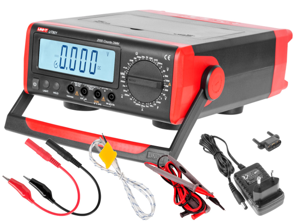 Digital Multimeter, UT801 Desktop Type LCD Display Digital Multimeter  Thermometer 1999