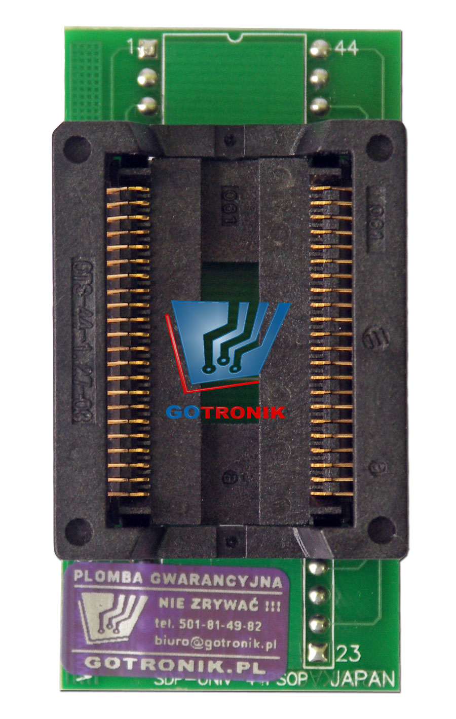 Adapter SOP44 na DIP44 z podstawką testową ZIF