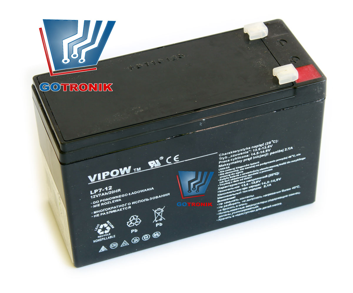 Akumulator żelowy VIPOW 12V 7.0Ah