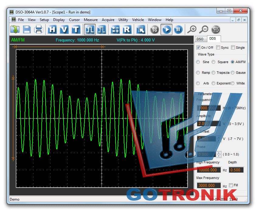 Oscyloskop cyfrowy USB DSO3064 produkcji Hantek + generator funkcyjny DDS