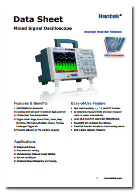 Karta katalogowa oscyloskopów MSO5000D Hantek