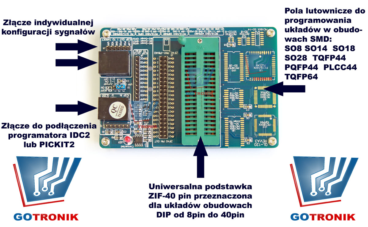 Adapter DIP do programatora PICkit2