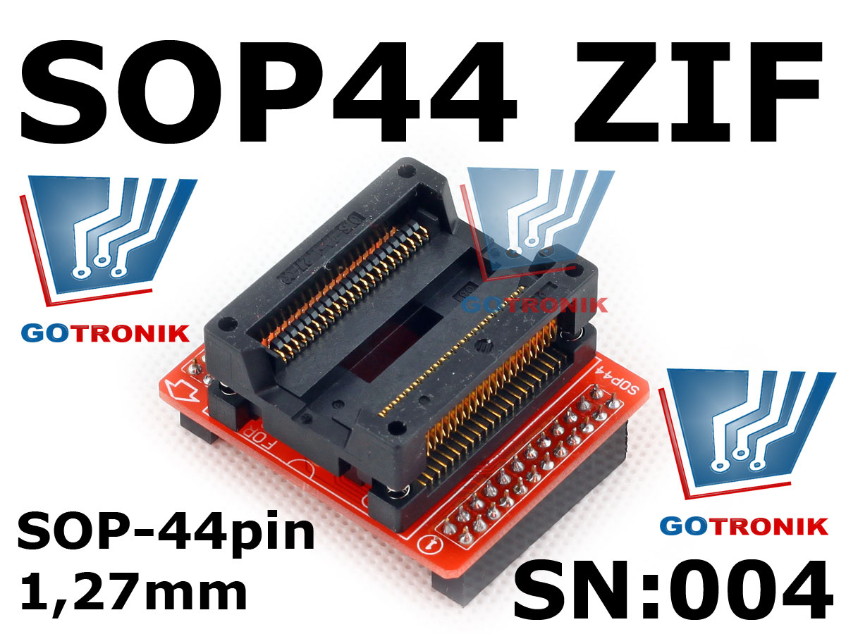 SN:004 Adapter SOP44 do programatorów TL866A/CS z podstawką ZIF