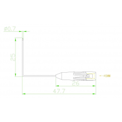 Sondy pomiarowe, igła pomiarowa zakrzywiona 0.7mm