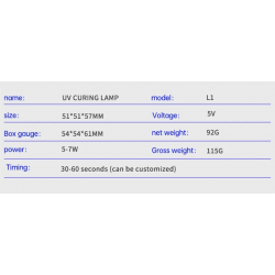 Mechanik L1 lampa utwardzająca UV