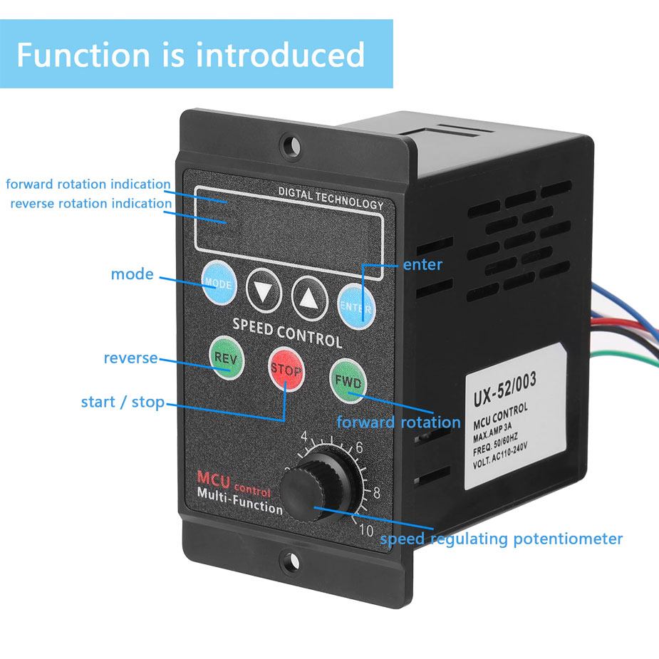 Inteligentny regulator prędkości obrotowej UX-52 sterownik silnika AC SMCM