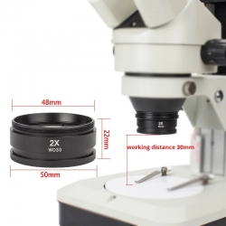 Soczewka do mikroskopu trinokularowego, binokularowego, stereoskopowego WD30 2x