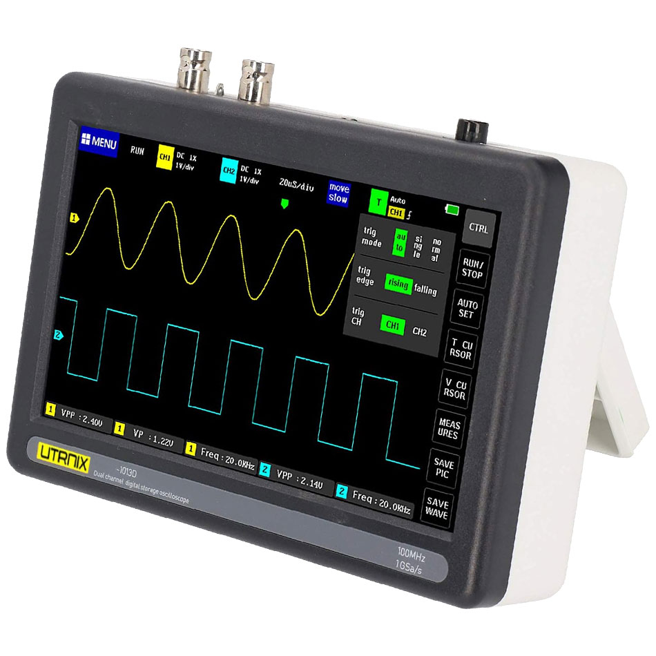 UTRNIX ADS-1013D przenośny oscyloskop cyfrowy 2x100MHz tablet