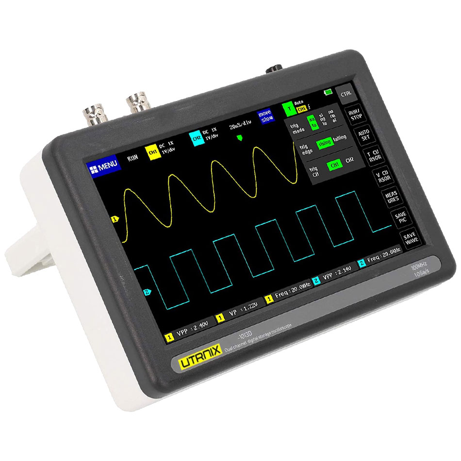 UTRNIX ADS-1013D przenośny oscyloskop cyfrowy 2x100MHz tablet