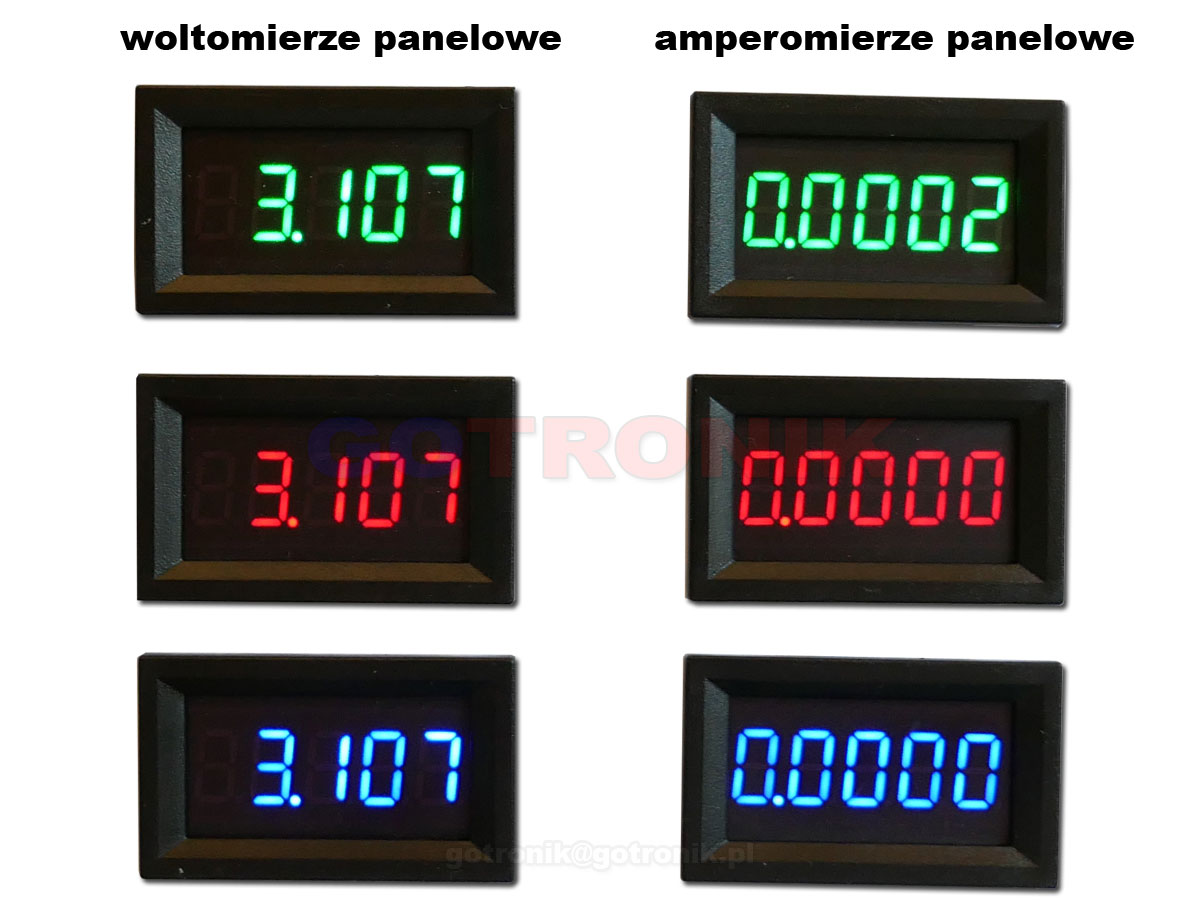 woltomierz panelowy, woltomierz LED, woltomierz na panel, woltomierz cyfrowy, pomiar napiecia stałego dc,