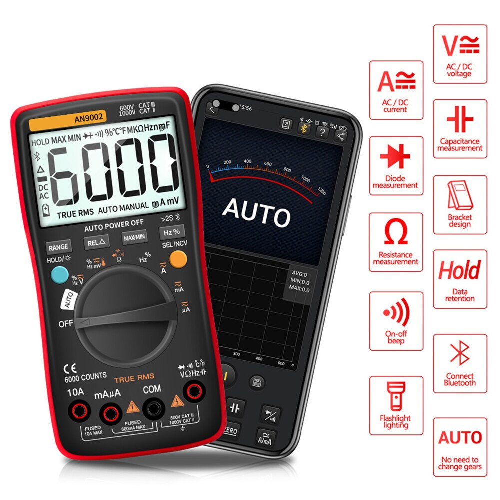 Miernik cyfrowy ANENG AN9002 TrueRMS Bluetooth