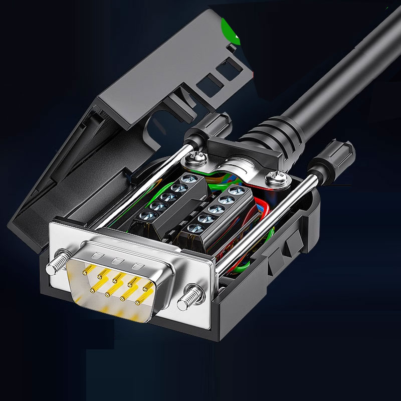 Złącze DB9 pin męskie z szybkozłączem w obudowie DB9