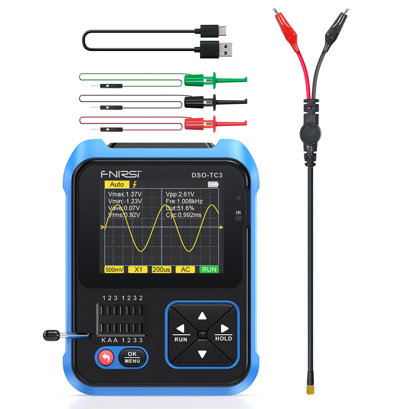 Fnirsi DSO-TC3 tester LCR + oscyloskop cyfrowy + generator