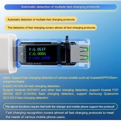 U65-T miernik napięcia i prądu portu USB 3,6V-30V 6A transparentny