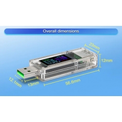 U65-B miernik napięcia i prądu portu USB 3,6V-30V 6A Blue