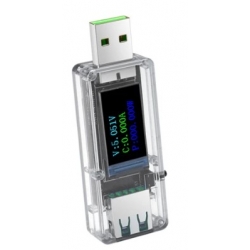 U65-T miernik napięcia i prądu portu USB 3,6V-30V 6A transparentny