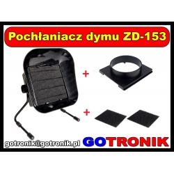 ZD153 pochłaniacz dymu i oparów + 2 zapasowe filtry + adapter na rurę
