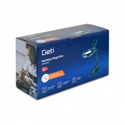 Lampka biurkowa z lupą 3D+12D czarna 30LED GETI