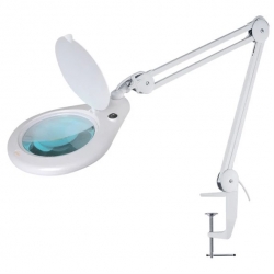 Lampa z lupą przykręcana do blatu 5D 56LED 127mm biała GETI