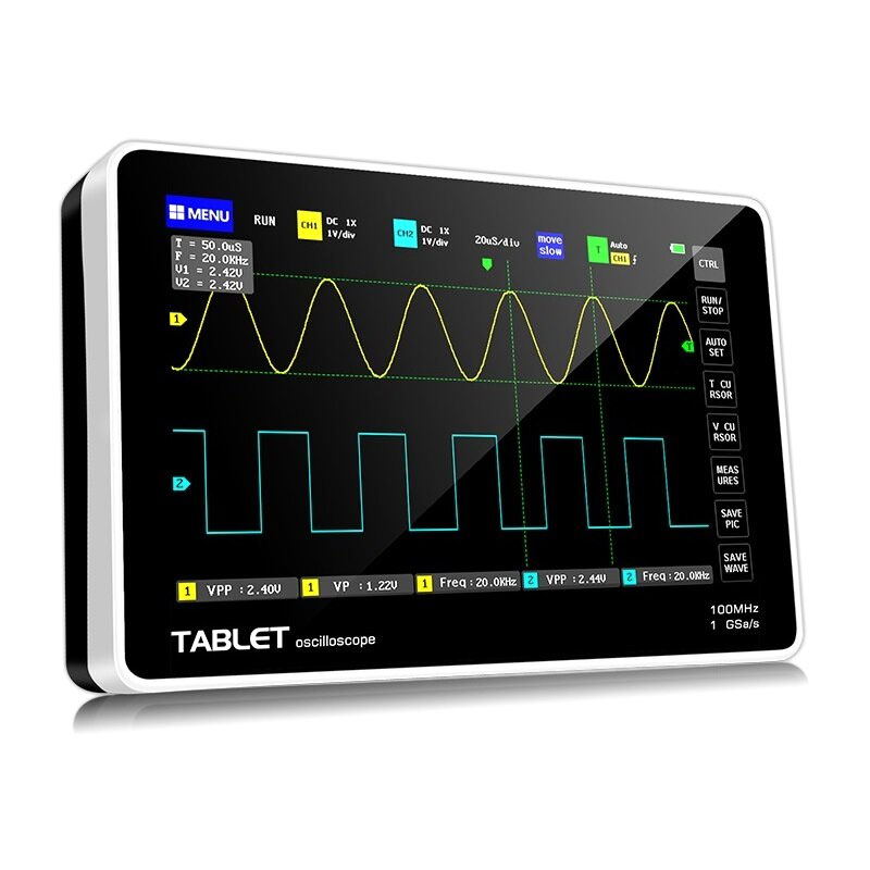 Fnirsi 1013D przenośny oscyloskop cyfrowy 2x100MHz tablet