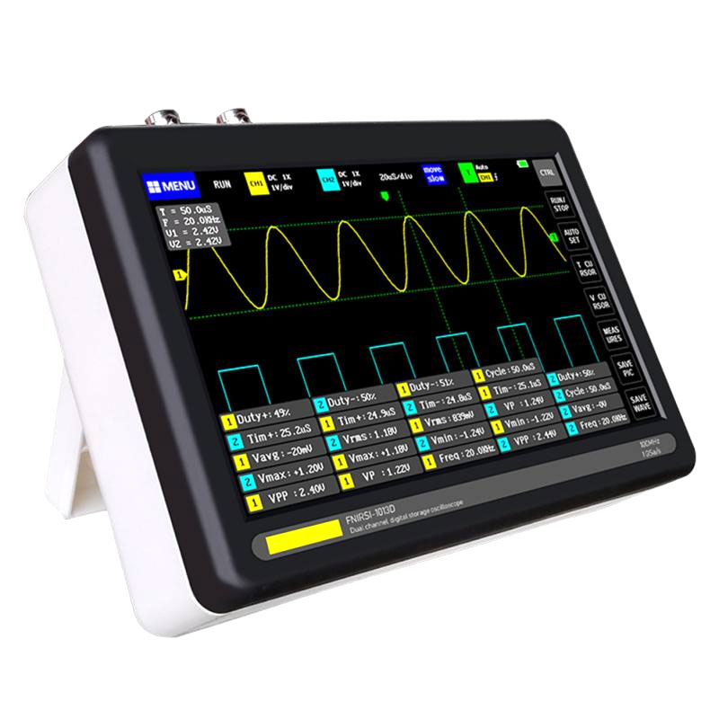 Fnirsi 1013D przenośny oscyloskop cyfrowy 2x100MHz tablet