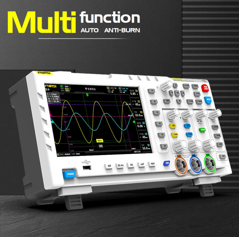 Fnirsi 1014D przenośny oscyloskop cyfrowy 2x100MHz z generatorem funkcyjnym DDS