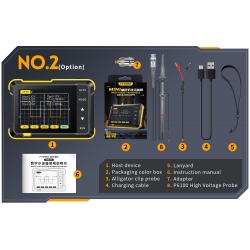 DSO152 FNIRSI  mini oscyloskop cyfrowy 200kHz + adapter BNC - MCX + sonda P6100