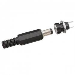 Gniazdo zasilania DC 2,5/5,5mm - jack 5.5x2.5 przykręcane 2 pin