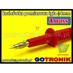 Końcówka pomiarowa igła 4mm | czerwona