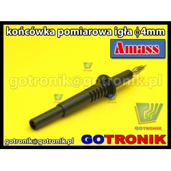 Końcówka pomiarowa igła 4mm | czarna