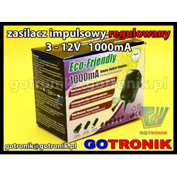 Zasilacz stabilizowany regulowany DC 3-12V 1000mA