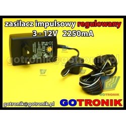 Zasilacz stabilizowany regulowany DC 3-12V 2250mA