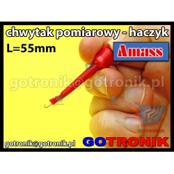 Chwytak pomiarowy haczyk L=55mm czerwony