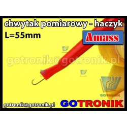 Chwytak pomiarowy haczyk L=55mm czerwony