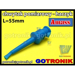 Chwytak pomiarowy haczyk L=55mm niebieski